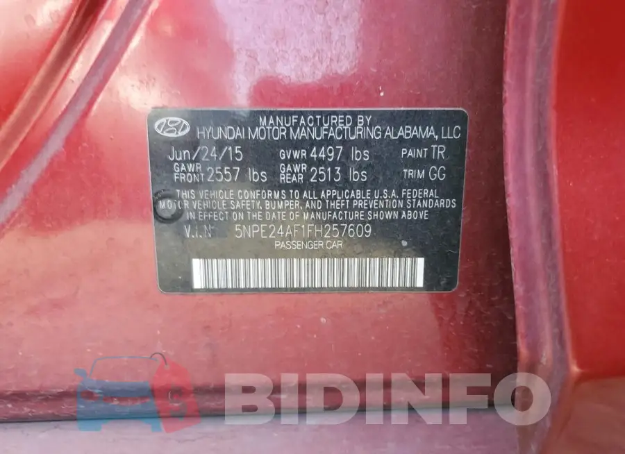5NPE24AF1FH257609 Photo# 13