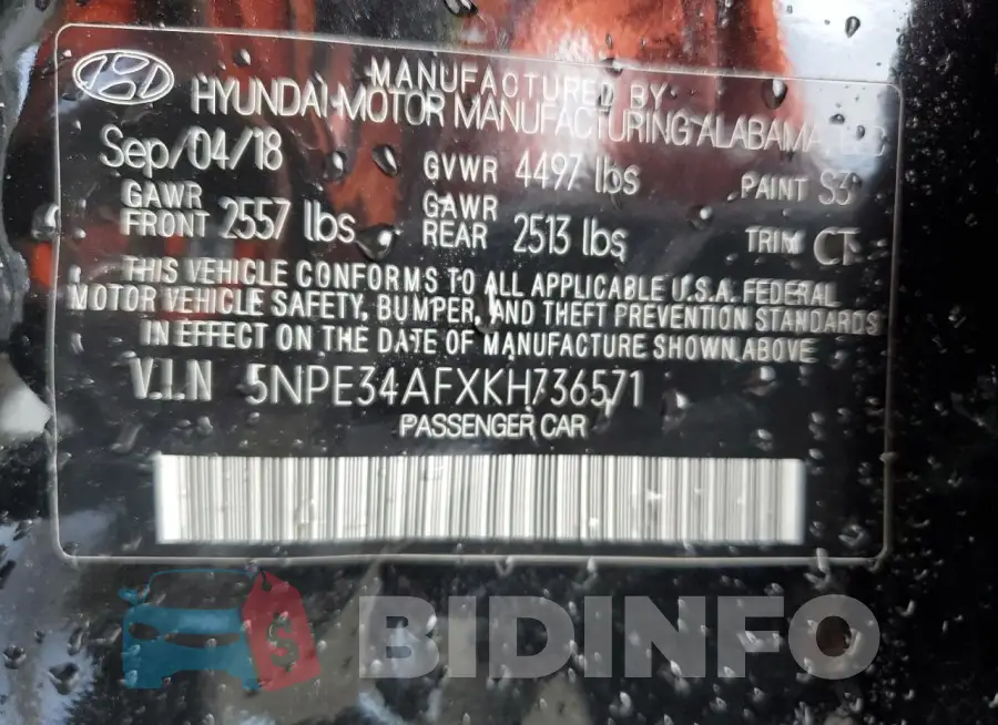 5NPE34AFXKH736571 Photo# 13