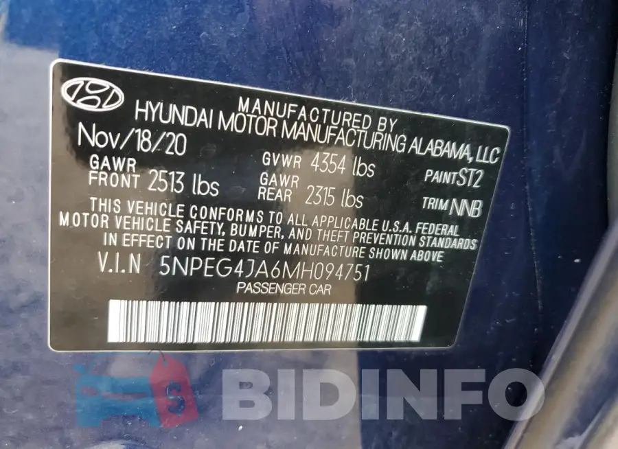 5NPEG4JA6MH094751 Photo# 12