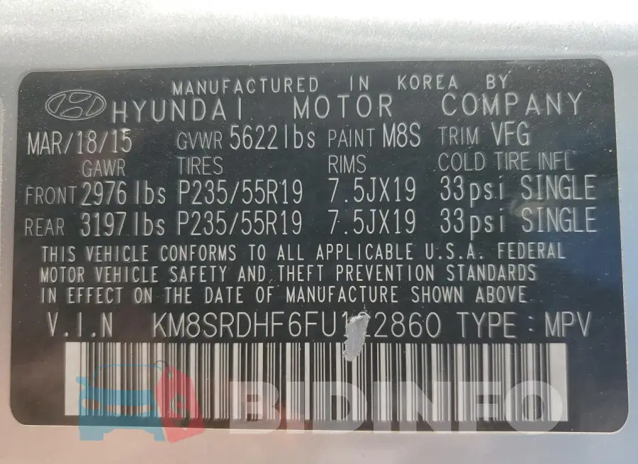 KM8SRDHF6FU122860 Photo# 13