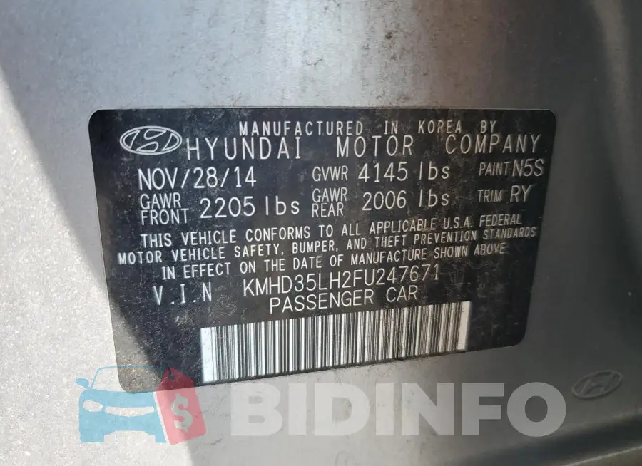 KMHD35LH2FU247671 Photo# 12