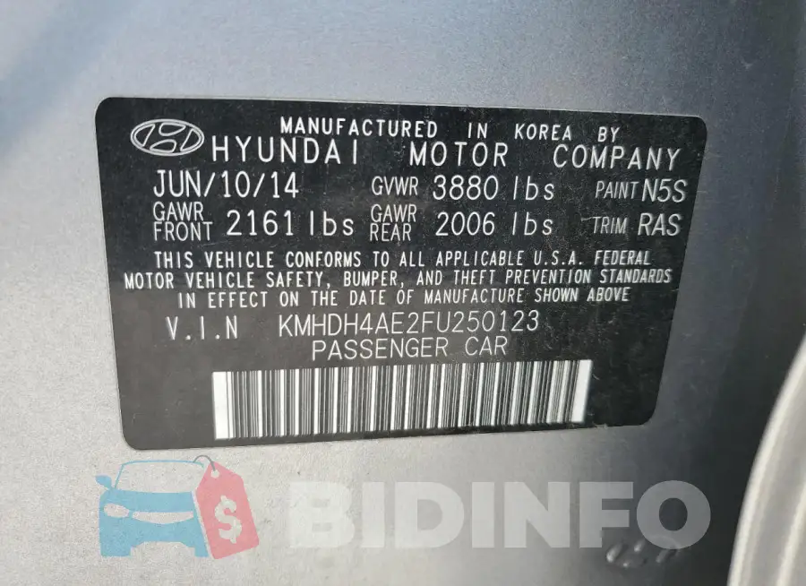 KMHDH4AE2FU250123 Photo# 12