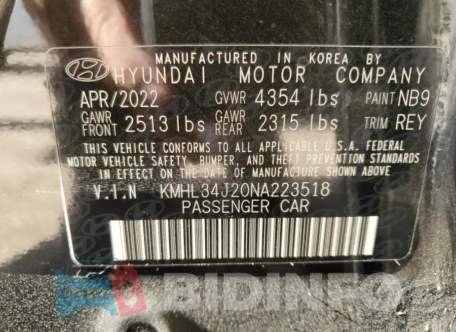 KMHL34J20NA223518 Photo# 12