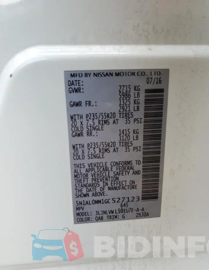 5N1AL0MM1GC527123 Photo# 13