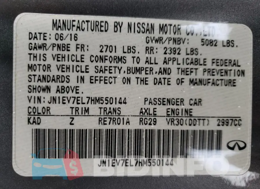 JN1EV7EL7HM550144 Photo# 13