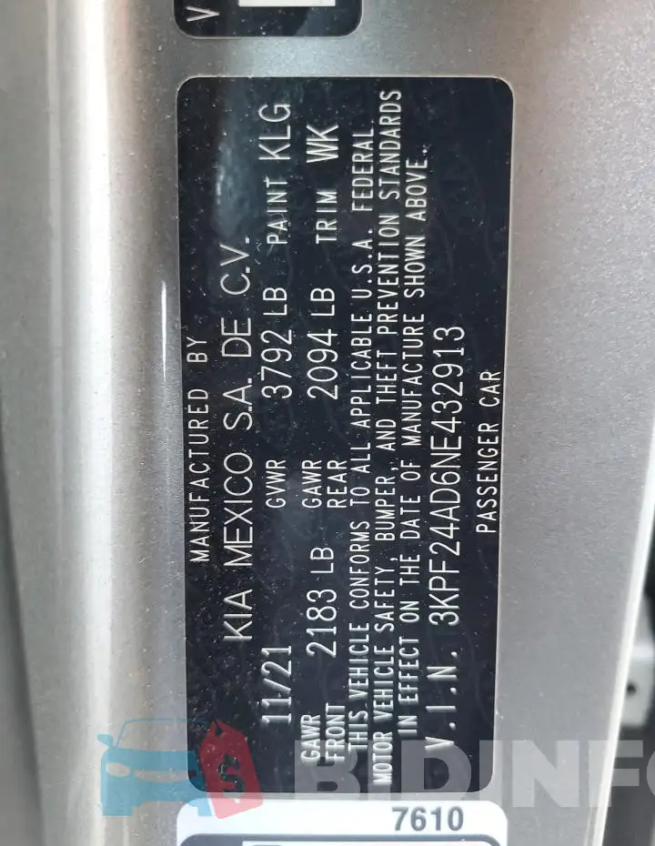3KPF24AD6NE432913 Photo# 13
