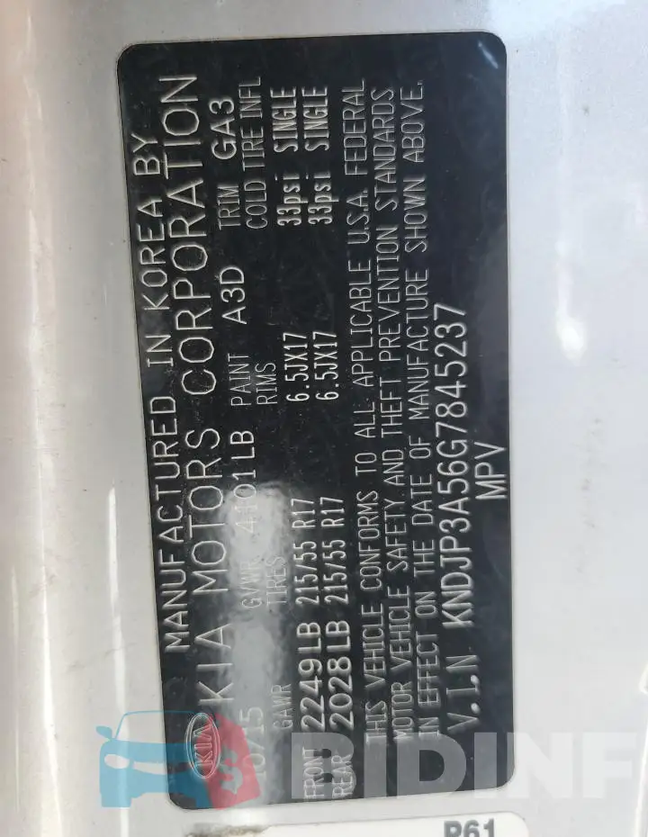 KNDJP3A56G7845237 Photo# 13