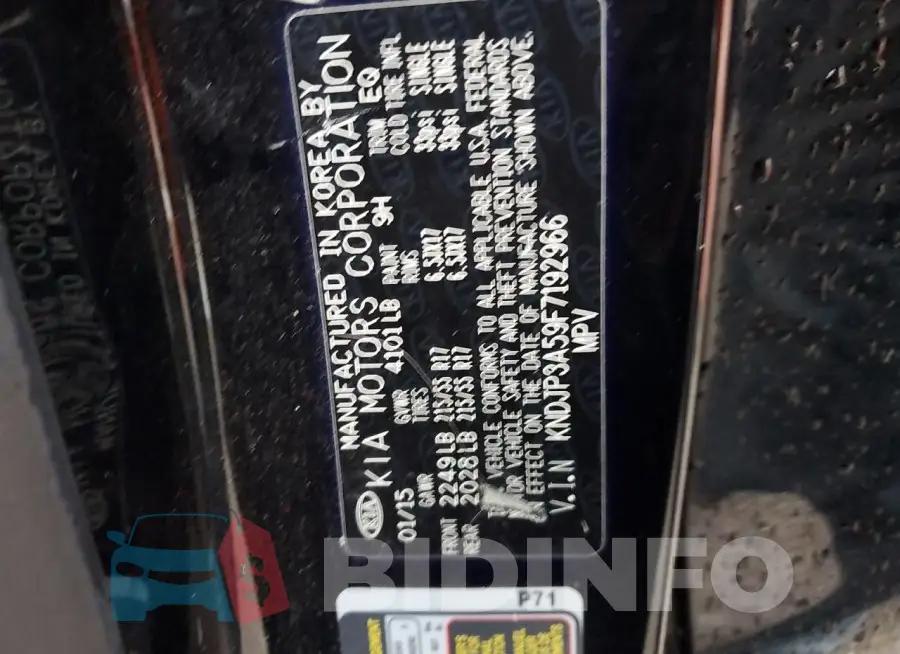 KNDJP3A59F7192966 Photo# 12