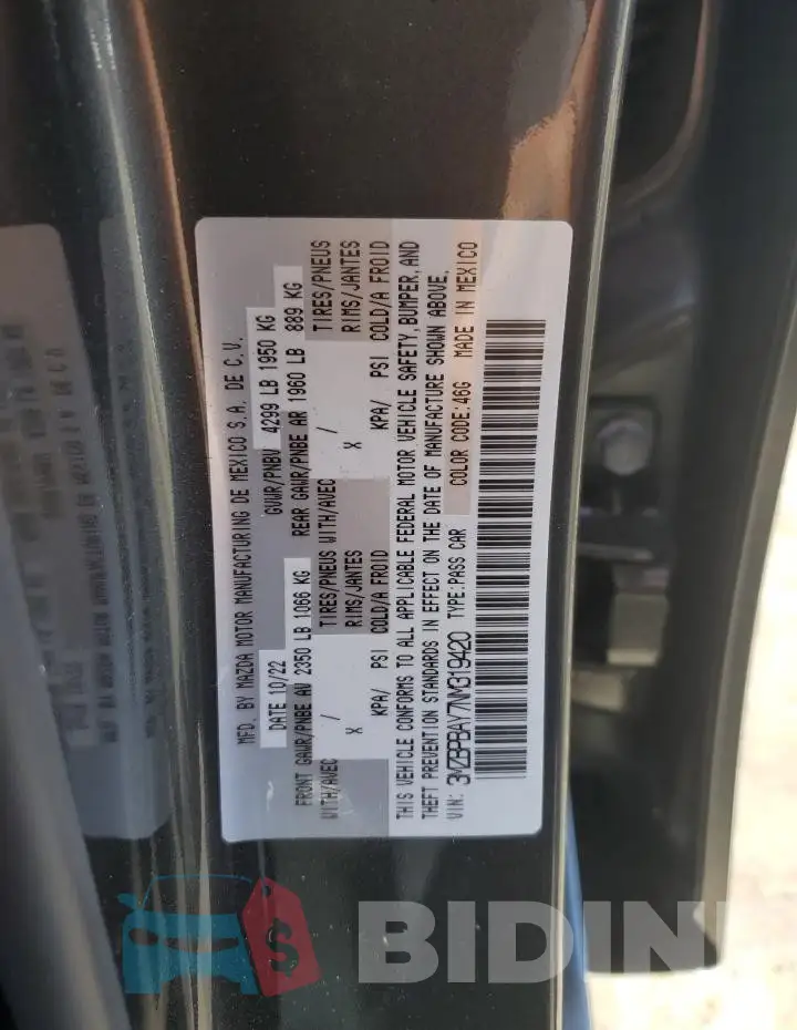 3MZBPBAY7NM319420 Photo# 12