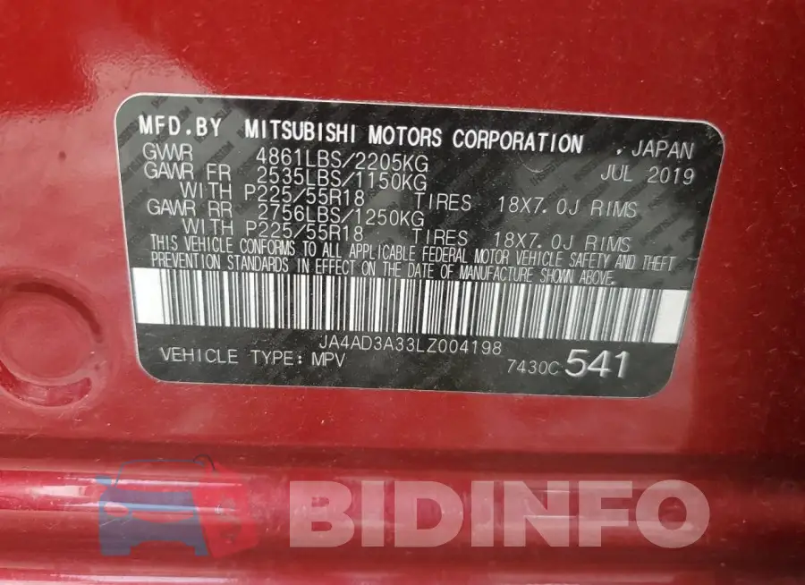 JA4AD3A33LZ004198 Photo# 13