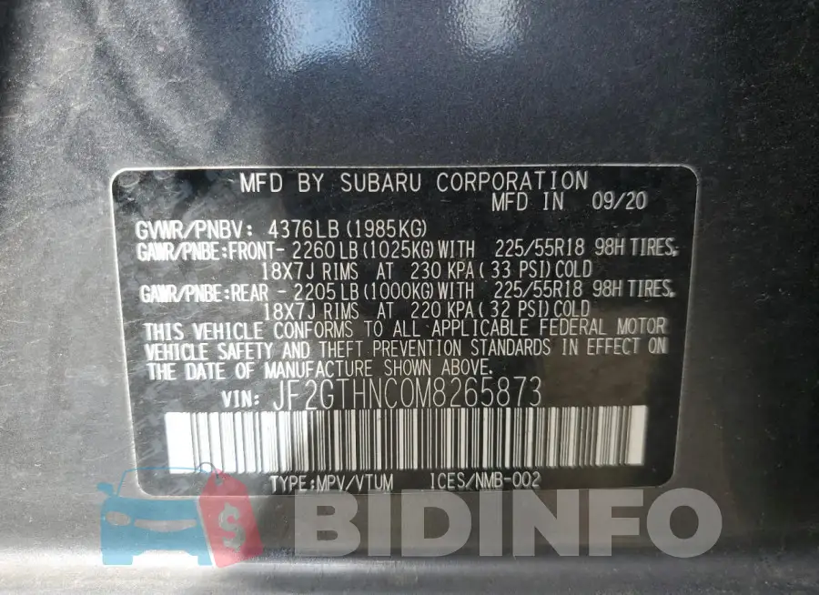 JF2GTHNC0M8265873 Photo# 12
