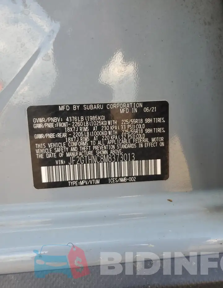 JF2GTHNC8M8373013 Photo# 12