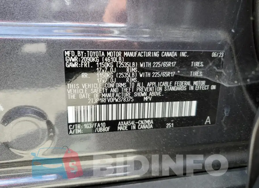 2T3P1RFV0PW378375 Photo# 13