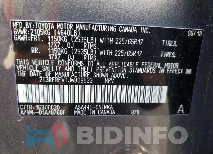 2T3RFREV1JW809633 Photo# 13