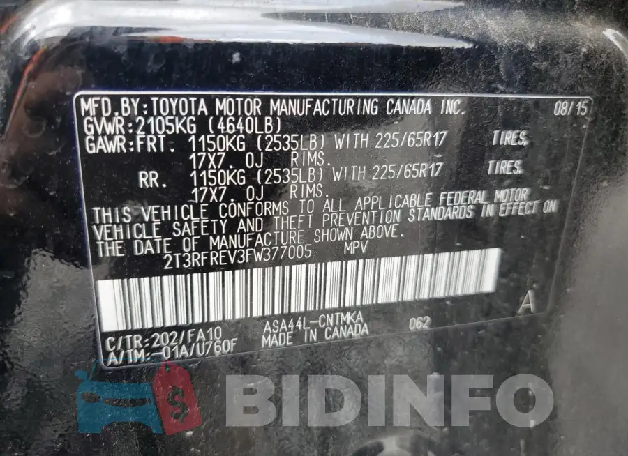 2T3RFREV3FW377005 Photo# 14