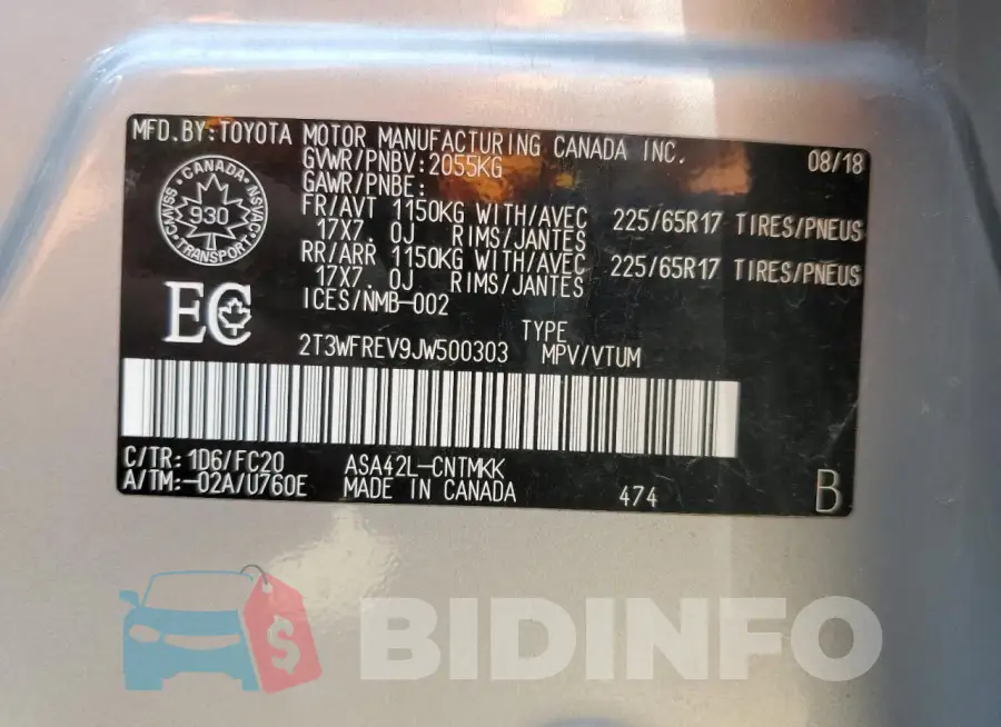 2T3WFREV9JW500303 Photo# 13