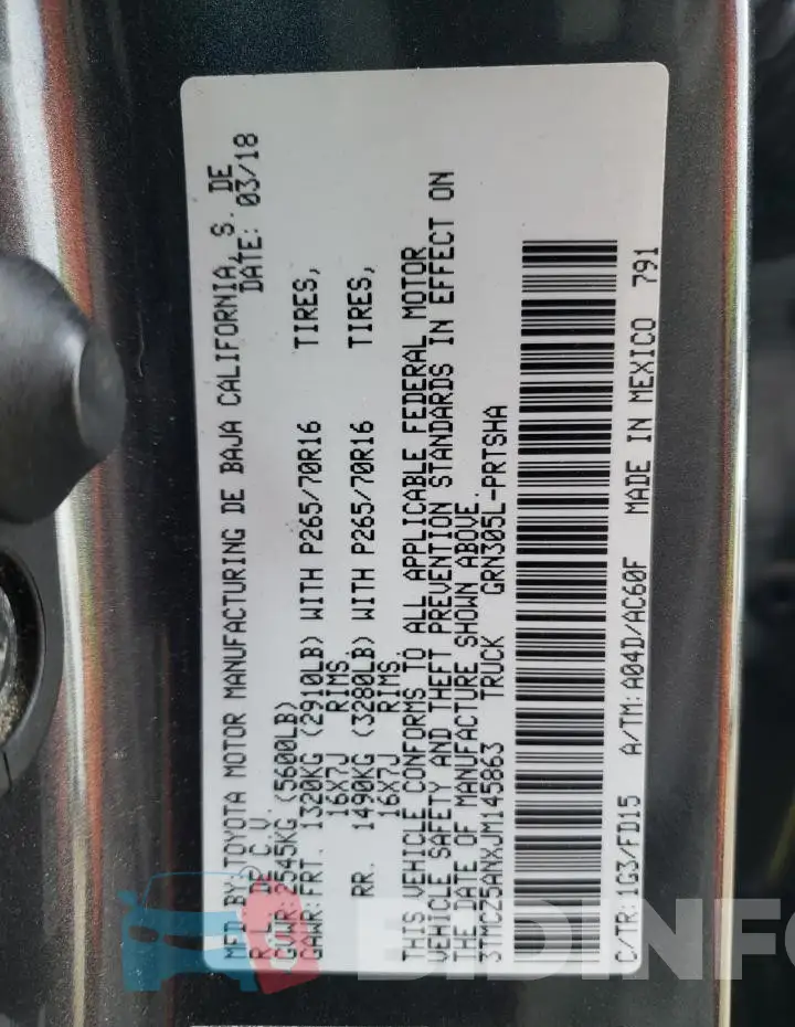 3TMCZ5ANXJM145863 Photo# 12