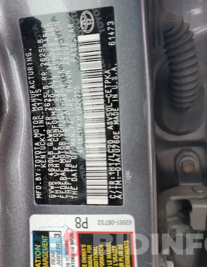 4T1BF1FK3FU920305 Photo# 12
