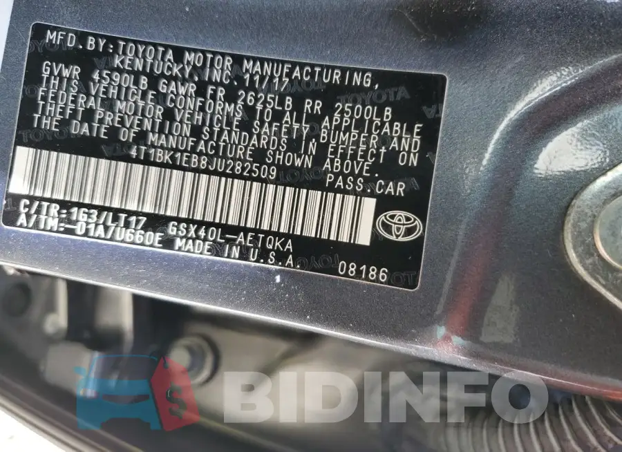 4T1BK1EB8JU282509 Photo# 12