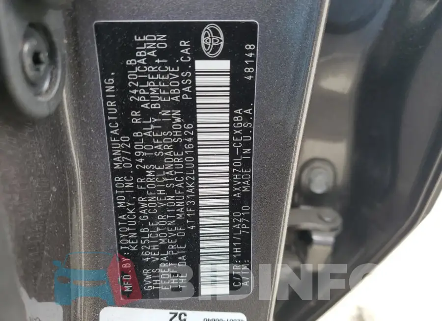 4T1F31AK2LU016426 Photo# 12