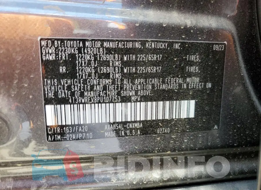 4T3RWRFV8PU107753 Photo# 14