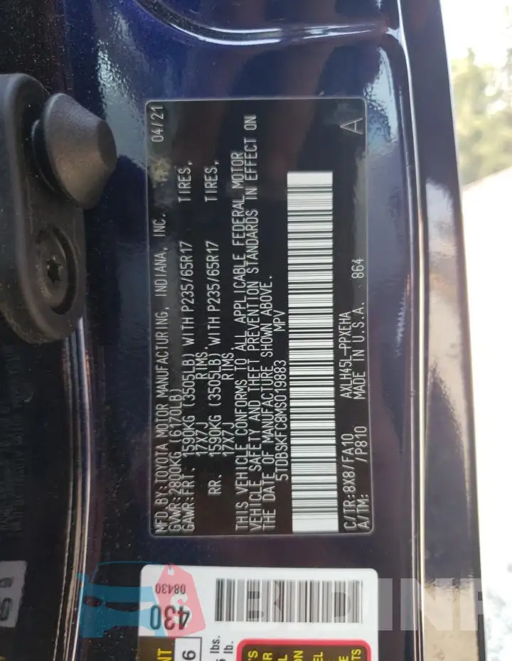 5TDBSKFC8MS019883 Photo# 13