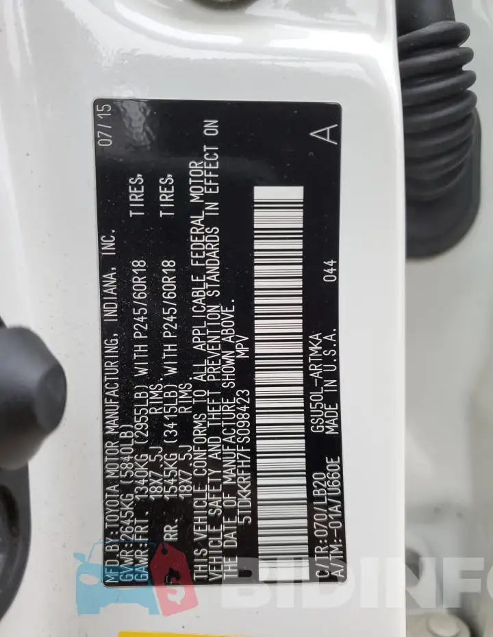 5TDKKRFH7FS098423 Photo# 13