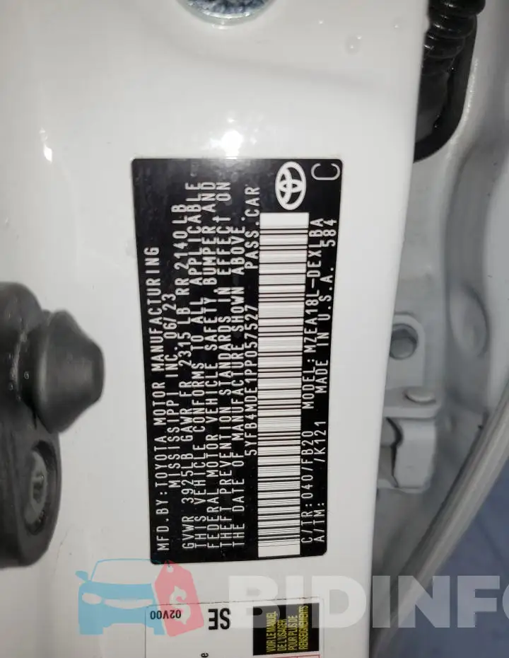 5YFB4MDE1PP057527 Photo# 13