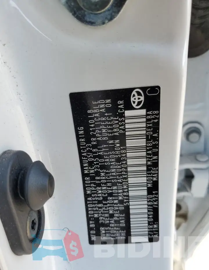5YFB4MDEXPP043481 Photo# 13