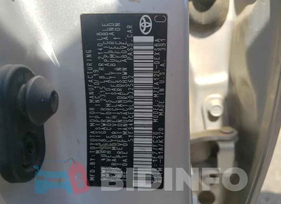 5YFS4RCE9LP032562 Photo# 13