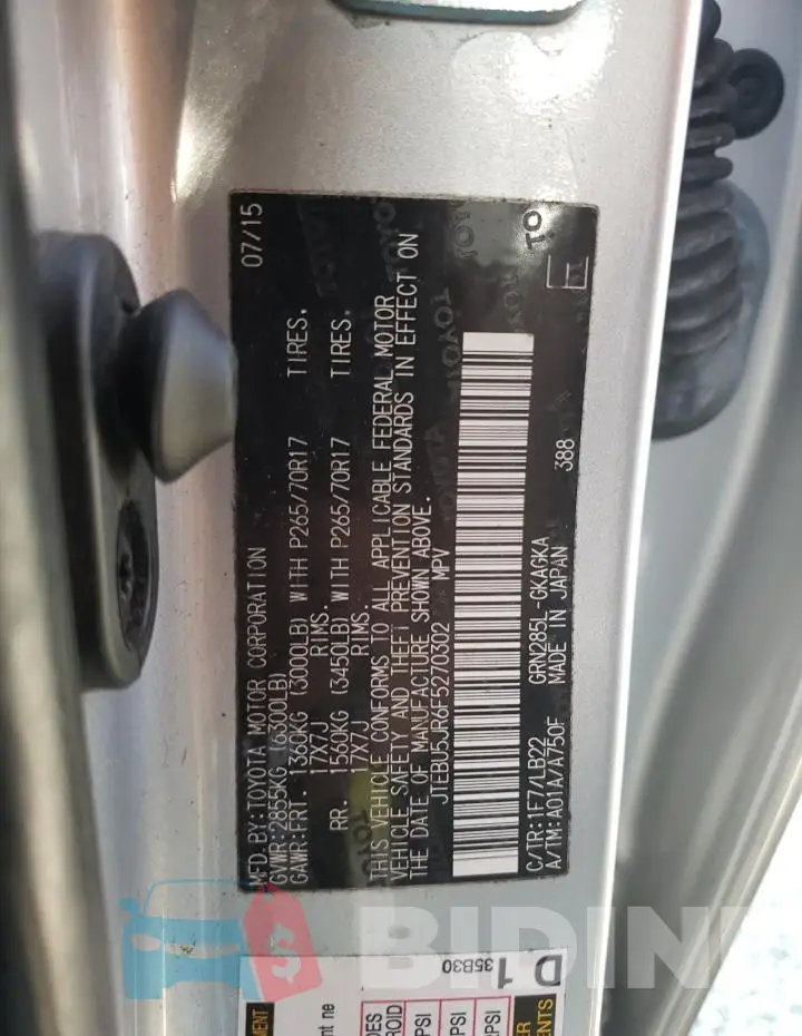 JTEBU5JR6F5270302 Photo# 13