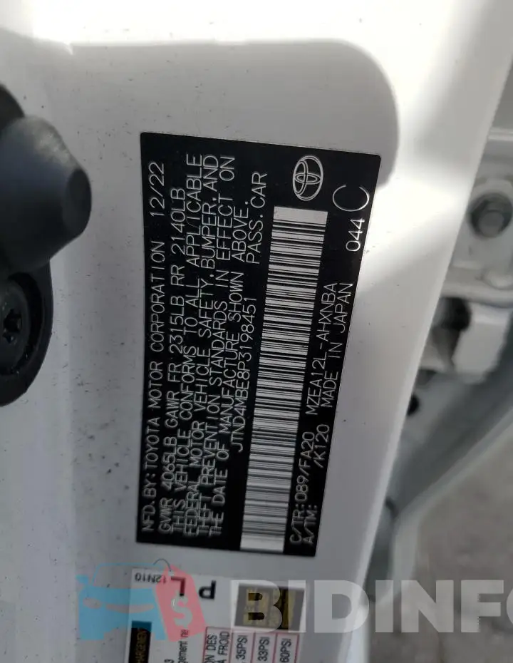 JTND4MBE8P3198451 Photo# 12