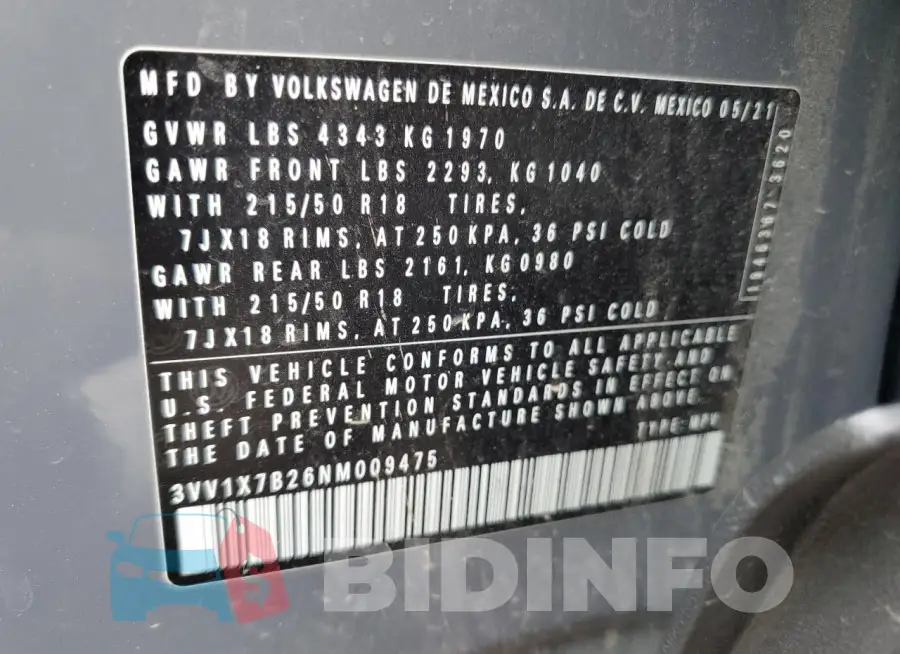 3VV1X7B26NM009475 Photo# 12