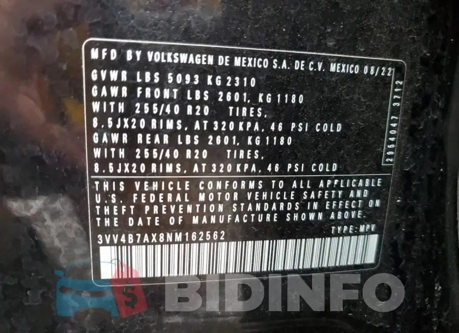 3VV4B7AX8NM162562 Photo# 13