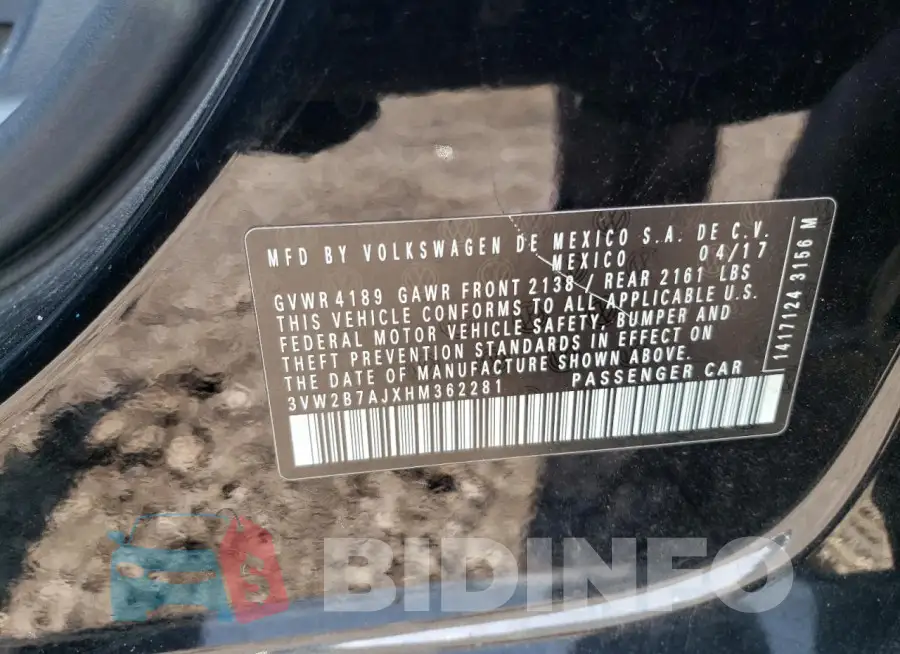3VW2B7AJXHM362281 Photo# 12