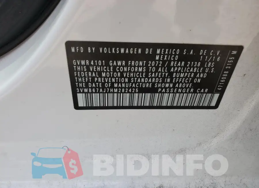 3VWB67AJ7HM282425 Photo# 12