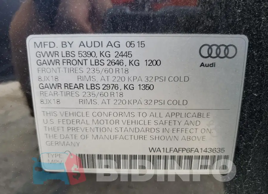WA1LFAFP6FA143635 Photo# 13