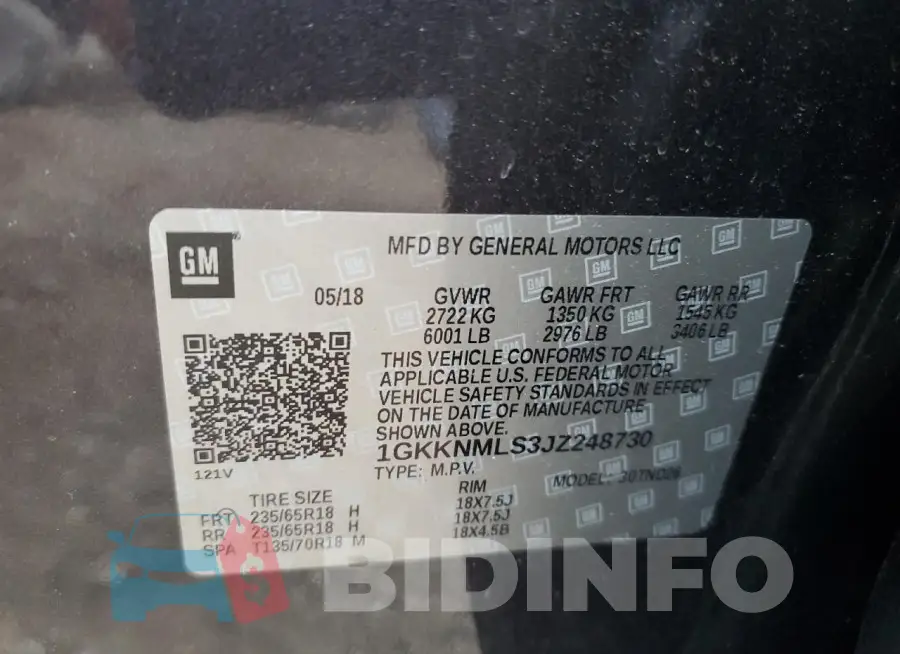 1GKKNMLS3JZ248730 Photo# 13