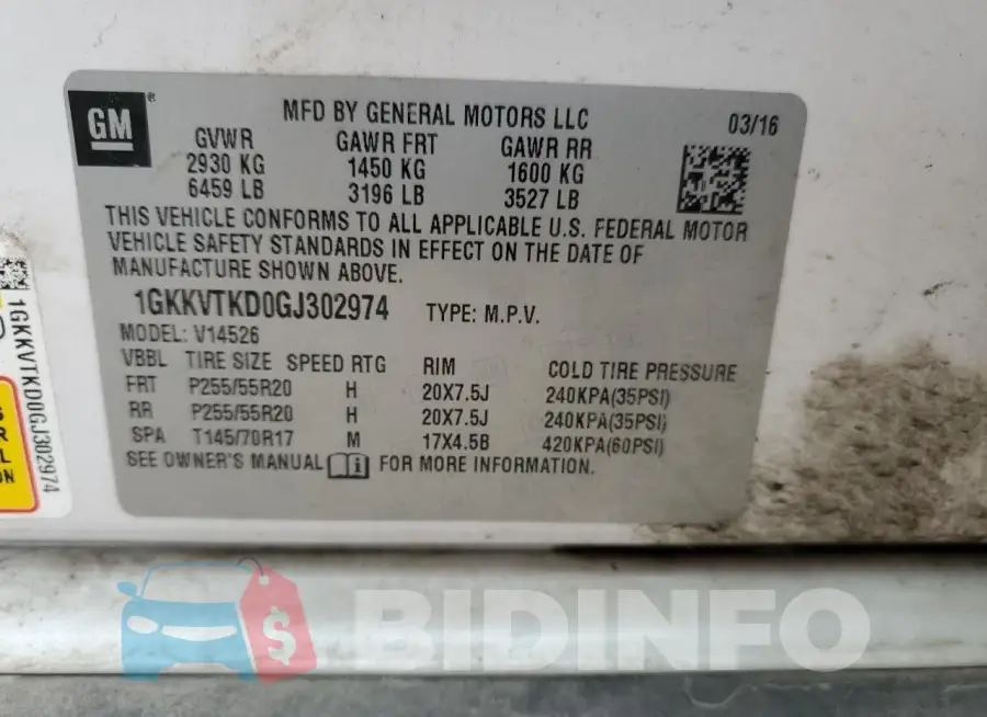 1GKKVTKD0GJ302974 Photo# 13