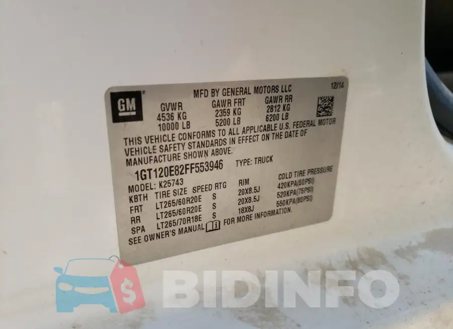 1GT120E82FF553946 Photo# 12