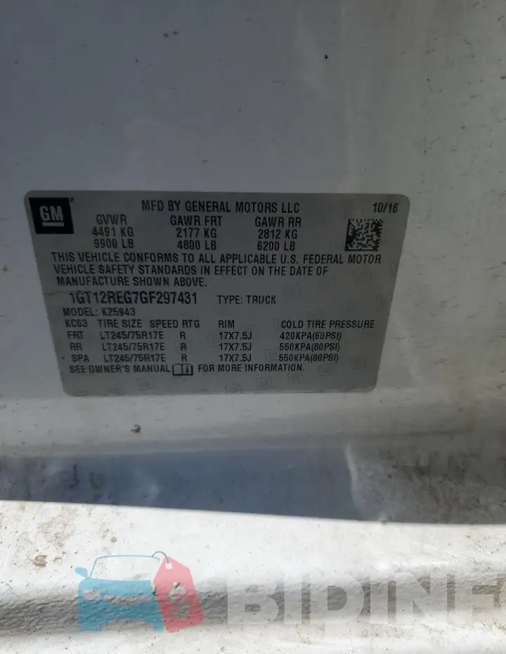 1GT12REG7GF297431 Photo# 12