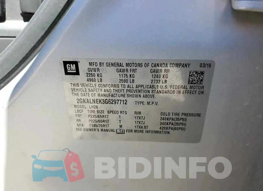 2GKALNEK3G6297712 Photo# 13