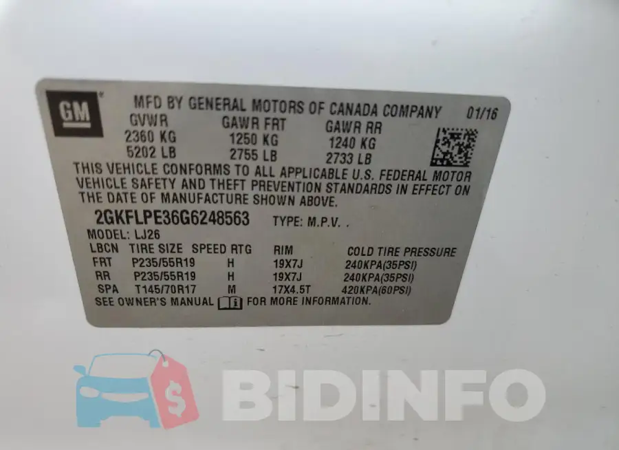 2GKFLPE36G6248563 Photo# 14