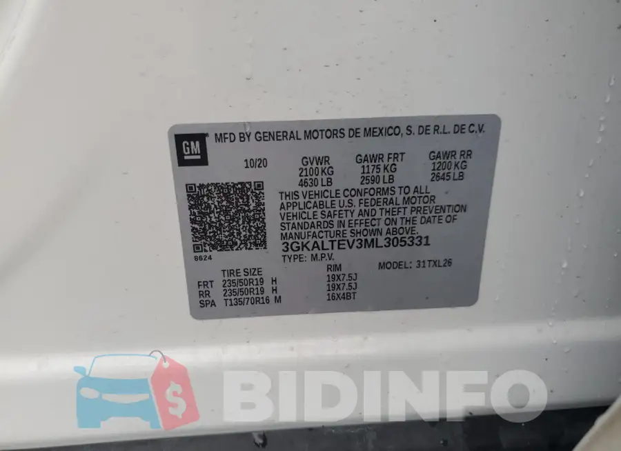 3GKALTEV3ML305331 Photo# 12