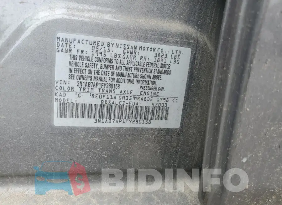 3N1AB7AP1FY280158 Photo# 12