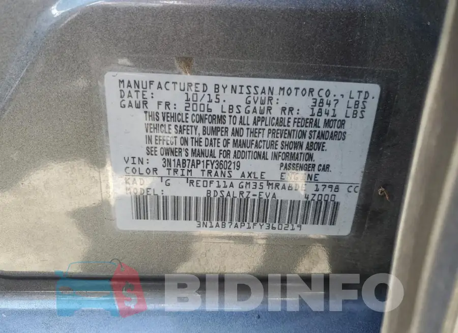 3N1AB7AP1FY360219 Photo# 12