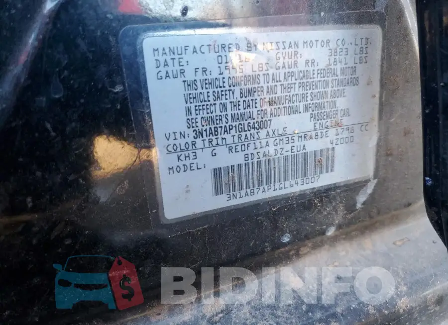 3N1AB7AP1GL643007 Photo# 13