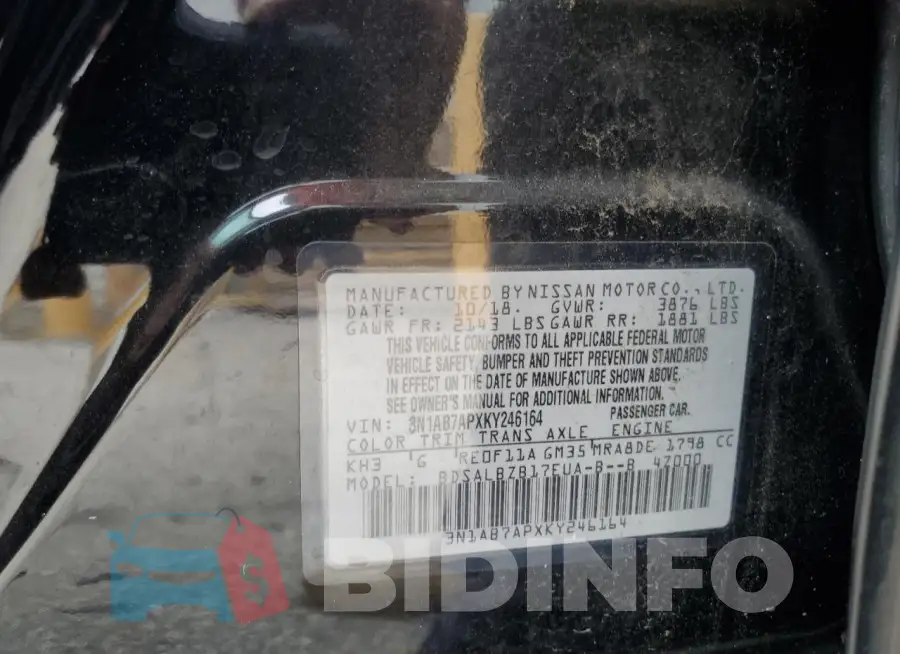 3N1AB7APXKY246164 Photo# 12