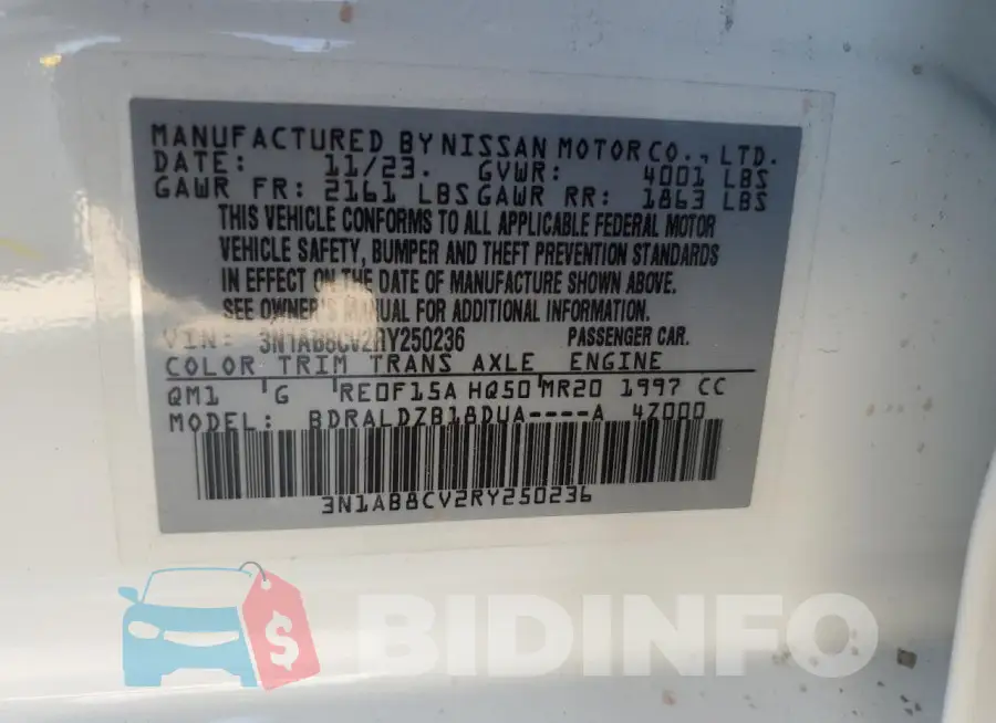 3N1AB8CV2RY250236 Photo# 12