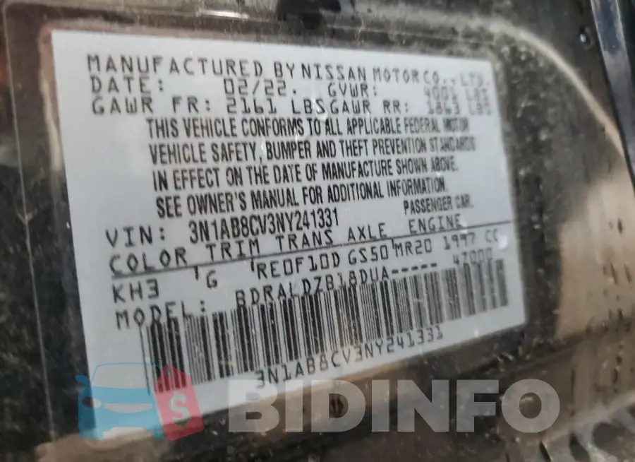 3N1AB8CV3NY241331 Photo# 12